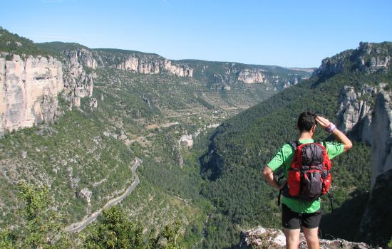Belle perspective sur les gorges profond canyon entre le Causse de Sauveterre et le Causse Mejean