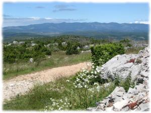 Les grandes etendues du Causse du Larzac, propices à l'evasion Panorama sur les Cévennes voisines